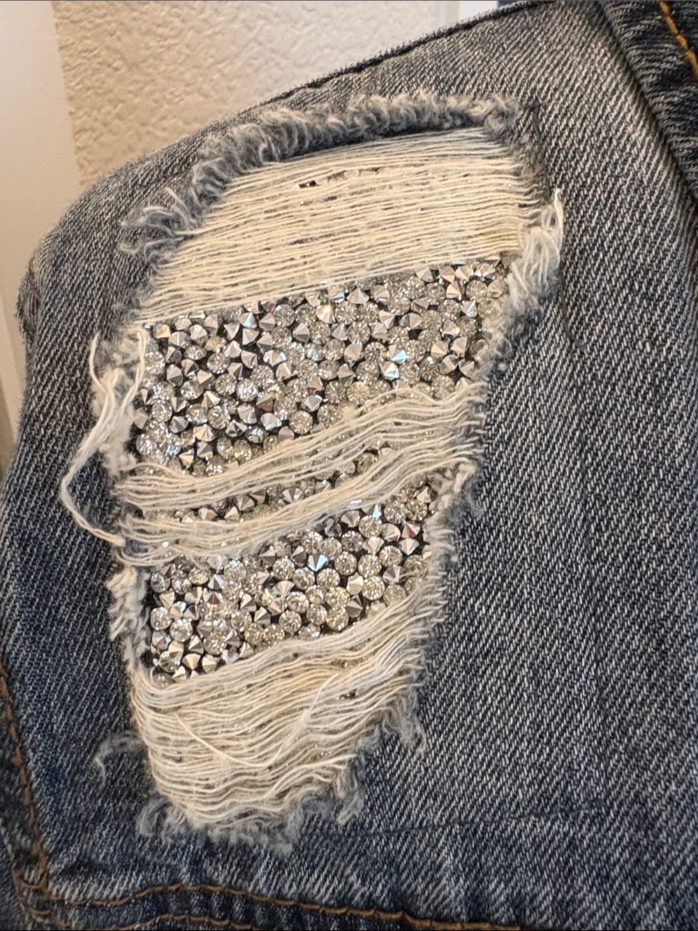 New Juicy Couture Dark Blue Denim Jacket with Branded Snap with Blingy accents L - Picture 2 of 8